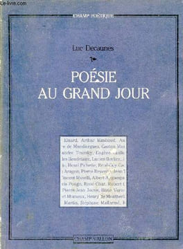 Poésie au grand jour - Regards sur la poésie contemporaine - Collection Champ poétique + envoi de l'auteur.. Decaunes Luc