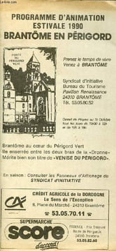 Programme d'animation estivale 1990 Brantôme en Périgord.. Collectif