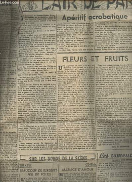 Candide L'air de Paris n°982 20 janvier 1943 - Apéritif acrobatique - les six jours - fleurs et fruits - théatre beaucoup de bergères peu de folies - ...