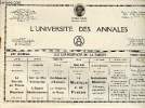 L'université des annales 25e année les conférences de la saison 1930-1931.. Collectif