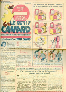 Le Petit Canard supplément du n°70 de bonjour dimanche - 5 octobre 1947 - Le carnet du petit canard - les aventures de Monsieur Dimanche de sa fille ...