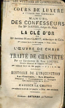 Cours de luxure à l'usage des séminaires - manuel des confesseurs par Mgr Bouvier - la clé d'or par Antonio Maria Claret - l'oeuvre de chair - traité ...