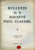 Bulletin de la Société Paul Claudel n°9 févirer 1962 - La vie de la société - compte rendu de la réunion du comité directeur de la société Paul ...