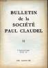 Bulletin de la Société Paul Claudel n°31 juillet septembre 1968 - Deux poèmes inédits de Paul Claudel - Claudel poète de l'être par Stanislas Fumet - ...
