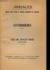 Annales faculté des lettres et sciences humaines de Toulouse - Littératures - Table des travaux publiés 1951-1966 - Supplément a annales de la faculté ...