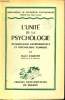 L'unité de la psychologie - Psychologie expérimentale et psychologie clinique - Collection Bibliothèque de philosophie contemporaine.. Lagache Daniel