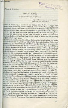 Tiré à part : Paul Claudel Gröse und Greuze des Dichters. A.Espiau de la Maëstre