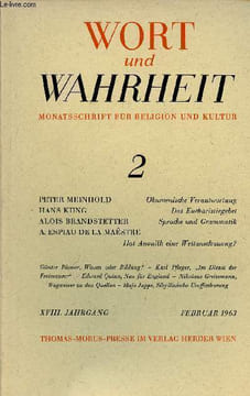 Tiré à part : Wort und Wahrheit n°2 februar 1963 - Hat Anouilh eine Weltanschauung ? par A.Espiau de la Maëstre.. A.Espiau de la Maëstre