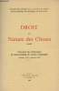 Droit et nature des choses - Travaux du colloque de philosophie du droit comparé (Toulouse 16-21 septembre 1964) - Extrait des annales de la faculté ...