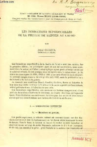 Les formations superficielles de la feuille de Saintes au 1/80.000e - Extrait du bulletin de la carte géologique de France n°221 Tome XLVI 1954-1946.