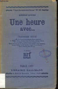 Une heure avec ... Troisième série - Collection Les documents bleus n°25 - 4e édition.3