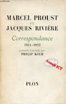 Marcel Proust et Jacques Rivière - Correspondance 1914-1922.. Proust Marcel & Riviere Jacuqes