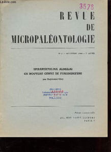 Spirapertolina almelai un nouveau genre de foraminifère - Extrait Revue de Micropaléontologie n03 décembre 1964 7e année.