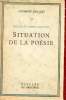 Situation de la poésie - Collection Courrier des Iles n°12.. Maritain Jacques et Raïssa