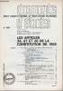 Documents d'études droit constitutionnel et institutions politiques n°1.08 octobre 1973 - Les articles 34 37 et 38 de la constitution de 1958.. ...