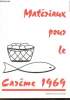 Matériaux pour le Carême 1969 - Supplément à la semaine religieuse de Paris du n° du 28 décembre 1968.. Collectif