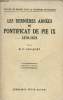 Les dernières années du Pontificat de Pie IX 1870-1878 - Collection l'église de France sous la troisième république - Nouvelle édition.. R.P. Lecanuet
