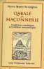 Qabale et maçonnerie - Tradition sinaïtique & tradition maçonnique.. Savaignac Pierre Marie