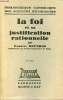 La foi et sa justification rationnelle - Collection Bibliothèque catholique des sciences religieuses.. Brunhes Gabriel