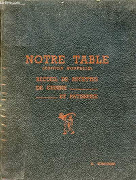 Notre table recueil de recettes de cuisine et patisserie.. A.Suscosse