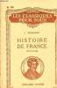 Histoire de France - Extraits - Nouvelle édition - Collection les classiques pour tous n°222. J.Michelet
