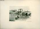 Vieux pont à Bizerte Tunisie - Une photogravure en monochrome extraite de la revue mensuelle L'Algérie artistique et pittoresque (vers 1890).. ...