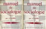 Manuel de sociologie avec notices bibliographiques - En deux tomes - Tomes 1 + 2 - 5e édition mise à jour.. Cuvillier Armand