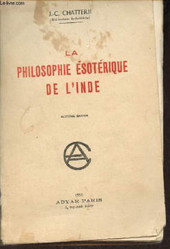 La philosophie ésotérique de l'Inde - 8e édition.. J.-C. Chatterji