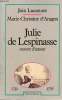 Julie de Lespinasse mourir d'amour - Collection Vie antérieure.. Lacouture Jean & D'Aragon Marie-Christine