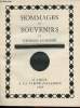 Hommages et souvenirs - Exemplaire n°220 sur vergé baroque thé.. Duhamel Georges
