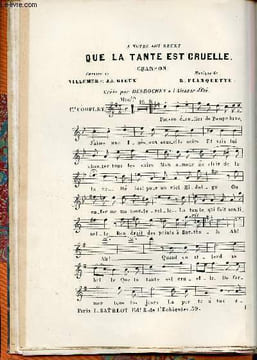 Que la Tante est cruelle chanson.. Villemer et J.de Rieux & Planquette Robert