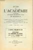 Tiré à part de Actes de l'Académie nationale des sciences belles lettres et arts de Bordeaux - La bataille Américaine de 1918 impressions d'un ...