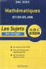 Bac 2003 - Mathématiques STT-STI-STL-SMS - Les sujets non corrigés.. Poncy Michel