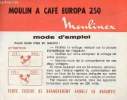 Mode d'emploi du moulin à café Europa 250 Moulinex.. Collectif