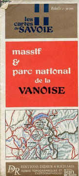 Une carte en couleur : Les cartes de Savoie - Massif & parc national de la vanoise - Echelle 1:50 000 - carte d'environ 125 x 101 cm.. Collectif