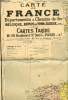 Une carte en couleur : Carte de France départements & chemins de fer Belgique Bords du Rhin Suisse etc - Cartes Taride - Echelle 1:1 265 000 - ...
