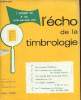L'écho de la timbrologie n°1365 2 septembre 1967 81e année - 50 c.semeuse sur fond ligné (les carnets d'essais d'impression rotative) - la poste ...