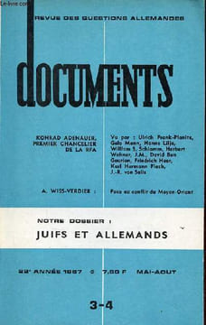 Documents n°3-4 22e année 1967 - Konrad Adenauer - Le premier chancelier de la RFA - les grandes dates - Konrad Adenauer vu par Ulrich Fran-Planitz - ...