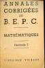 Annales corrigées du B.E.P.C Mathématiques fascicule 7.. Collectif