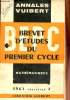 Annales du B.E.P.C. - Mathématiques - Année 1961 - Fascicule 7.. Collectif
