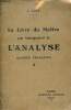 Le livre du maître pour l'enseignement de l'analyse.. A.Goby