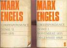 Correspondance - En deux tomes - Tomes 1 + 2 - Tome premier 1835-1848 - Tome 2 : 1849-1851.. Engels Marx & Engels Friedrich
