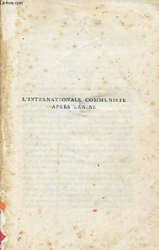 L'Internationale communiste après Lénine.. Trotsky Leon