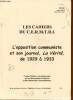 Les Cahiers du C.E.R.M.T.R.I. n°152 mars 2014 - L'opposition communiste et son journal, La Vérité, de 1929 à 1933.. Collectif
