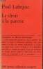 Le droit à la paresse - Petite collection maspero n°50.. Lafargue Paul
