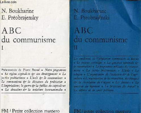 ABC du communisme - Tome 1 + Tome 2 - Petite collection maspero n°32-33.. N.Boukharine & E.Préobrajensky