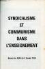 Arguments n°2 - Syndicalisme et communisme dans l'enseignement exposé du CEM du 4 février 1975 - questions posées dans la salle - réponse de Landron ...