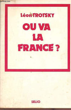 Où va la France ?. Trotsky Léon