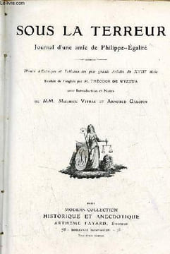 Sous la terreur journal d'une amie de Philippe-Egalité - Modern-Collection historique et anecdotique.. Collectif
