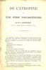 Tir&eacute; &agrave; part de l'Union Pharmaceutique : De l'atropine et de ses isom&egrave;res. Brissonnet M.J.
